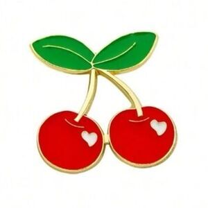 Cherries on Stem Cherry Enamel Pin